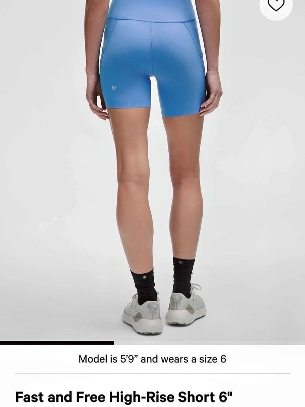 lululemon Fast and Free High-Rise Short 6" *5 Pocket Blue Size 14
